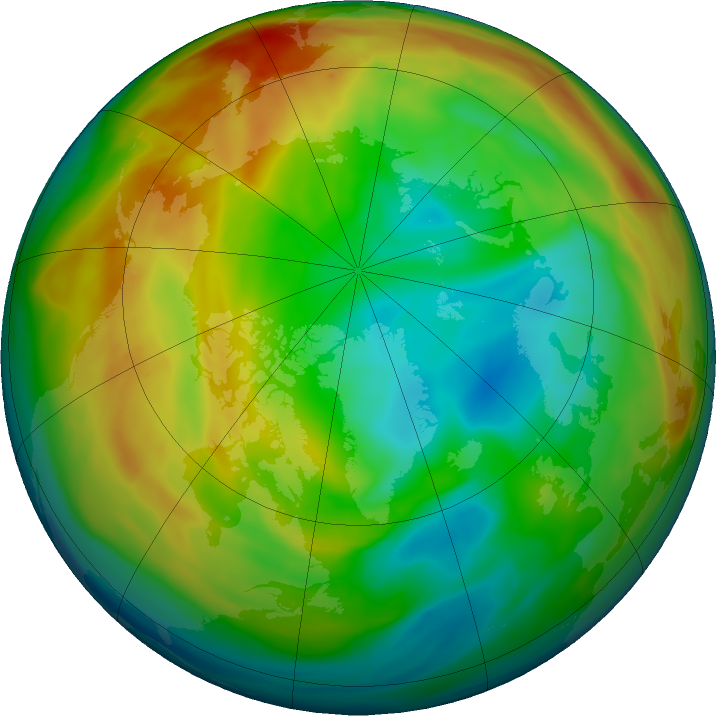 Arctic ozone map for 06 January 2020